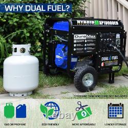 Duromax 10 000 Watts Portable Double Gaz Combustible Fonctionnant Avec Démarrage Électrique Générateur