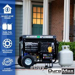 Générateur portable à double carburant gaz propane DuroMax XP12000EH de 12 000 watts