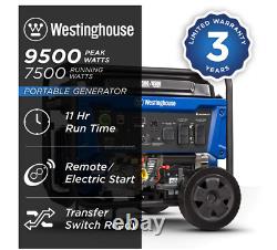 Générateur portable à essence Westinghouse WGen7500c de 9 500/7 500 watts