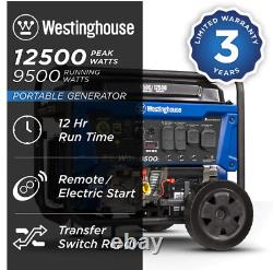 Générateur portable à essence Westinghouse #WGen9500c 12 500 watts avec démarrage à distance
