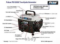 Générateur portable silencieux Pulsar de 1200 watts alimenté au gaz pour la maison, le camping en VR et les événements sportifs