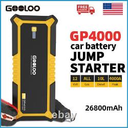 Gooloo 4000a Démarreur De Saut De Voiture 26000mah Box Power Bank Chargeur De Batterie