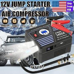 Jf. Egwo 3400 Amp Portable Jump Starter + Batterie Compresseur D'air Puissance D'urgence