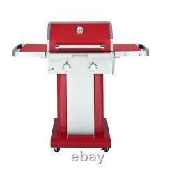 Kitchenaid 2 Brûleur Propane Gas Grill Bbq Red Black Stainless Steel Puissant