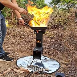 Poêle À Roulettes Portable Folding Wood Burning Poêle De Camping Pour Cuisiner En Plein Air