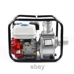 Pompe à eau à essence 4 temps de 7,5 HP 3 pouces Pompe à eau semi-déchets portable à essence