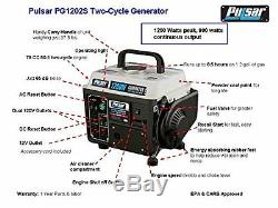 Pulsar 1200 Watts Gaz Portable Silencieux Générateur Powered Accueil Rv Camping Talonnage