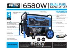 Pulsar 6,580-w Portable Rv Ready Dual Fuel Gas Powered Generator With Wheel Kit