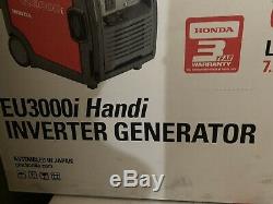 Super Quiet Honda Eu3000i Gas Powered 3000w Handi Inverter Generator Portable